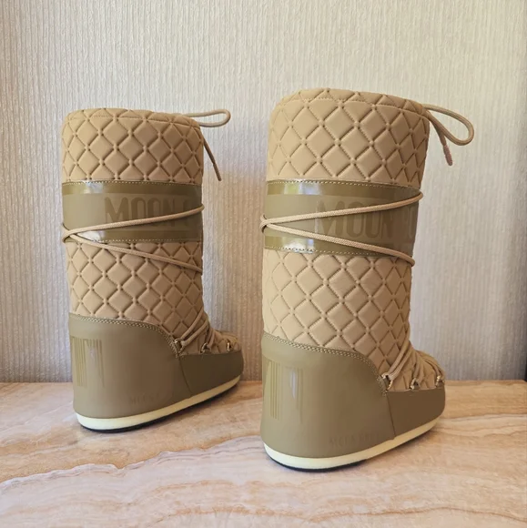Moon Boot Tall Icon Quilt Boot Caramel Moon Boot Quilted Snow Boot - Picture 12 of 17